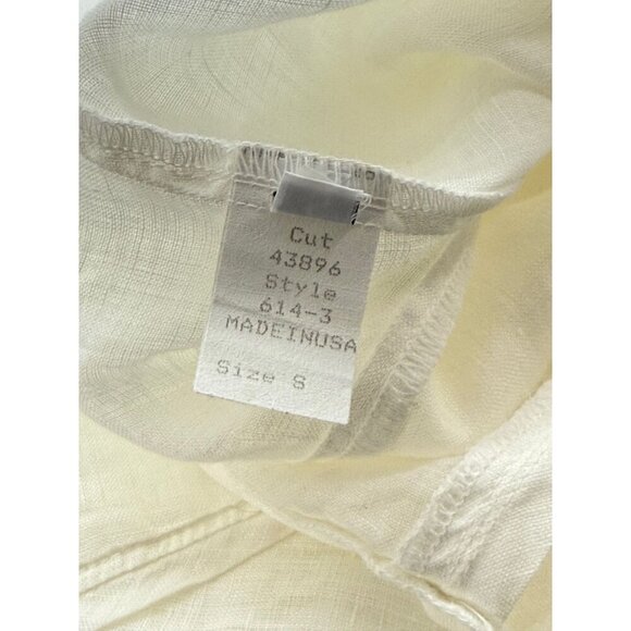 CP Shades White Linen Shirt Jacket Long Sleeve 2-Button Lagenlook Relaxed Size S - Picture 10 of 12